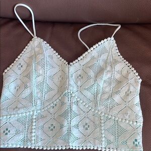 Mint Green Lace Spaghetti Strap Top